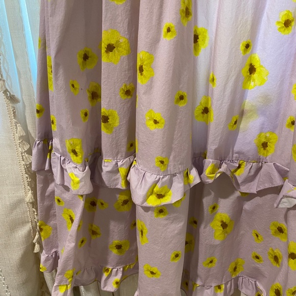 Hatch Lilac Poppy Rafaela Ruffle Sleeveless Midi Maternity Dress 1 US Small - Picture 4 of 6